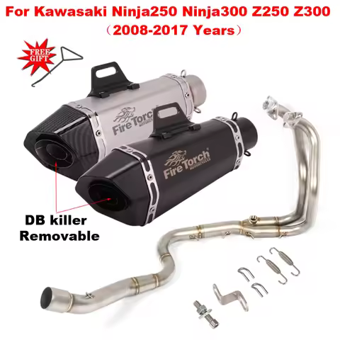 For Kawasaki Ninja250 Ninja300 Ninja 250 300 Z250 Z300 2008 - 2017 Motorcycle Exhaust Escape Front L