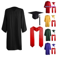 [MCC]✌3Pcs/Set Adult Graduation Gown Hat Set Unisex School Uniform Cosplay Bachelor Costume Set Acad