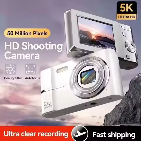 5K Digital Camera 50MP 16X Student Cam Outdoor Anti-Shake Digital Video Camera Flash Video Recorder 
