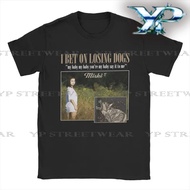 1.✅Stok COD 24H I Bet On Losing Dogs Vintage Collage Black Oversized T‑shirt Baju Kasual Unisex