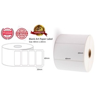 Premium Label Art Paper [W 4.0cm x H 2.0cm] 1 Box(20 Rolls)