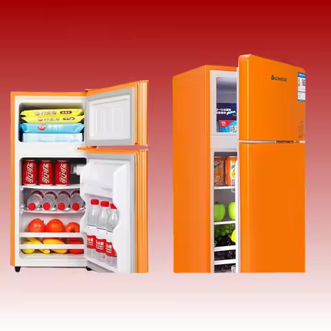 53L Home Bottom Freezer Refrigerator Mini Double Door Two-door Refrigerator and Freezer