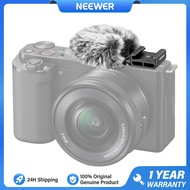 Neewer CA133 Microphone Furry Windscreen with Cold Shoe Mount Adapter Accessory For Sony ZV-1F ZV-E1