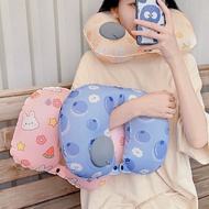 【OMORY】印花涼感按壓充氣頸枕(附收納袋)