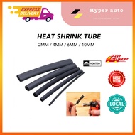 VORTEQ 1m Heat Shrink Tube 125°C 2/4/6/10mm Heat Shrinkable Sleeving Wire Cable Insulation Black