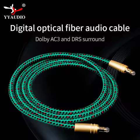 YYAUDIO HIFI 5.1 Digital Optical Audio Cable Toslink Cable 1m 1.5m 2m for TV box PS4 Speaker Wire So