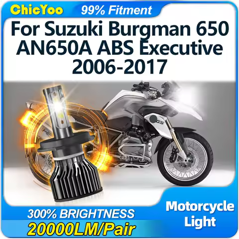 20000LM Motorcycle LED Headlight 120W High Low Beam Moto Light 12V For Suzuki Burgman 650 AN650A ABS