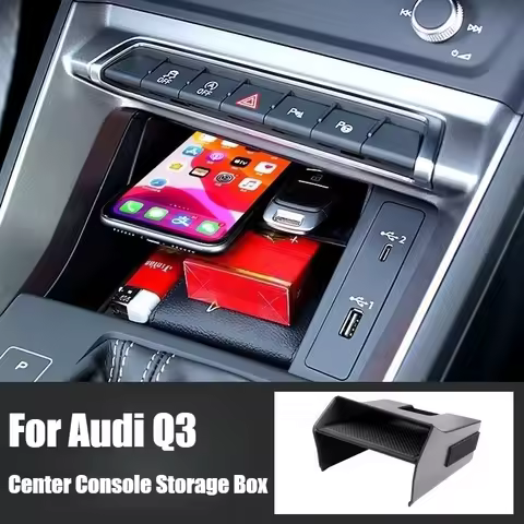 Hot Sale Multifunction Cubby Plastic Hide Car Armrest Center Console Front Storage Box For Audi Q3 F