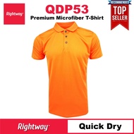 【【PREMIUM】 RIGHTWAY Baju Polo Tshirt Jersey Microfiber Berkolar Lelaki Murah QDP53 NEON ORANGE