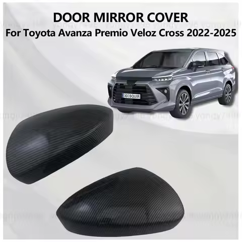 For Toyota Avanza Premio Veloz Cross 2022 2023 2024 Gloss Carbon fiber Chrome Door Mirror Covers Tri