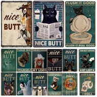 Metal Tin Sign Poster Nice Butt Decorative Plaque Home Toilet Washroom Wall Plate Painting Vintage A