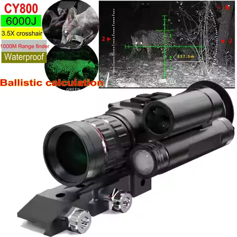 HENBAKER CY800 night vision riflescope 8x night vision monocular1000M range finder 6000J waterproof