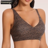Wireless Leopard Print Jelly Support Seamless Bra - Comfortable Everyday Underwear for Women E7O5