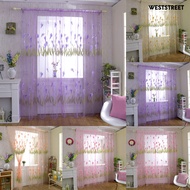 weststreet Flower Pattern Voile Rod Pocket Window Curtain Sheer Drape Home Bedroom Decor