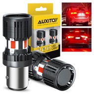 AUXITO BAY15D สัมผัสคู่แบบไม่ไฮเปอร์แฟลชไฟเบรค LED 1157 P21 5W หลอดไฟสีขาวสีแดง12V 2ชิ้น