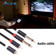 1.5m 2 RCA Male to 2 6.35mm Jack Male Audio Cable 2 to 2 Connector Splitter Cord