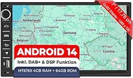 M.I.C. AU7-L3 Android 14 Car Radio with Navi: MediaTek MT6769V 4G+64G; 7 Inch QLED Display; 4G SIM, 
