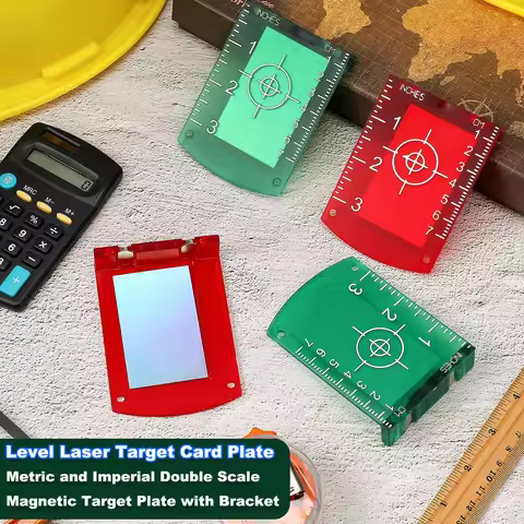 2Pcs Laser Level Target Board Red/Green Line Beam Distance Plate Inch/cm Leveling Board Tool Hanging