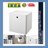 IKEA Kuggis Storage Box With Lid Hole Fit Kallax Shelving Unit Eket Cabinet Paper White