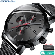 CRRJU Jam Tangan Pria Anti Air Original Tipis Kronograf Quartz Arloji Olahraga Keren  (2287)