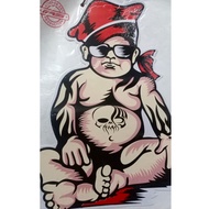 SMALL WHITE VINYL STICKER WITH BOSS BABY PICTURE MOTIF