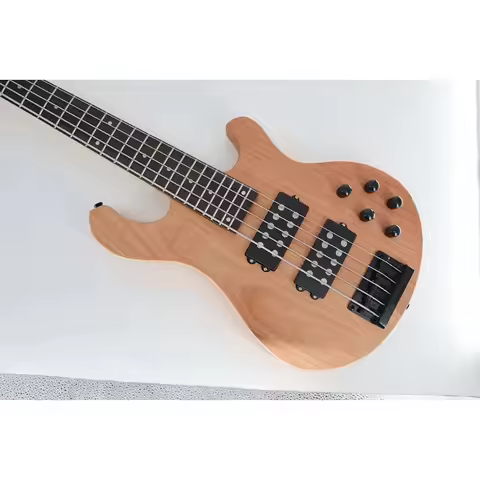 Chinese factory 5 string active bass guitar 24 fret 2V 3t double humbucker maple neck mahogany elect