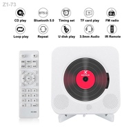 Wall-mounted CD Player Bluetooth Speaker+LED Display Portable Home Audio Boombox with Remote Control FM Radio