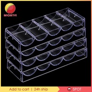 [Baosity1] 4x Durable Acrylic Poker Chips Tray Box Container 100 Chips for Party Game