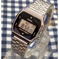 นาฬิกา Casio  รุ่น A159WAD-1 นาฬิกาดิจิตอลสีเงิน  ตกแต่งด้วยเพชรแท้ -ของแท้ 100% รับประกันสินค้า 1 ป