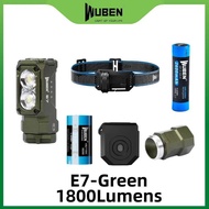 WUBEN E7 Recheargeable Lightweight Headlamp&Flashlight 1800Lumens(Green)