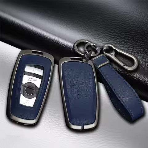 3/4 Buttons Zinc Alloy+Leather Car Smart Key Case Cover Key Bag For Bmw F20 F30 G20 f31 F34 F10 G30 