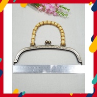 25cm Bronze Purse Frame with Bamboo Handle / Kisslock Kiss Lock Frame Kiss Lock Handbag Kiss Lock Ba