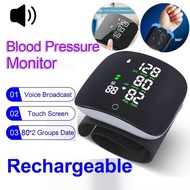 【5 Years Warranty】Wrist  Monitor Rechargeable Automatic Sphygmomanometer BP Monitor English Voice Br