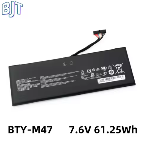 New Lithium-ion 7.6V 61.25Wh 8060mAh BTY-M47 Laptop Battery For MSI GS40 GS43 GS43VR 6RE GS40 6QE 2I