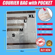 (10pcs)Flyer Courier Bag Parcel Bag With Pocket saiz (A5 / A4/A3 / A2) Beg Kurier /Flyer Plastic Bag