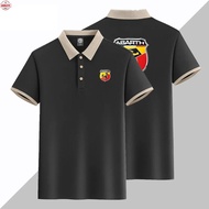 Men's Short-Sleeved Sports T-Shirt ABARTH Car Logo Print Polo Shirt Abbas Super Racing Heavy Duty Un