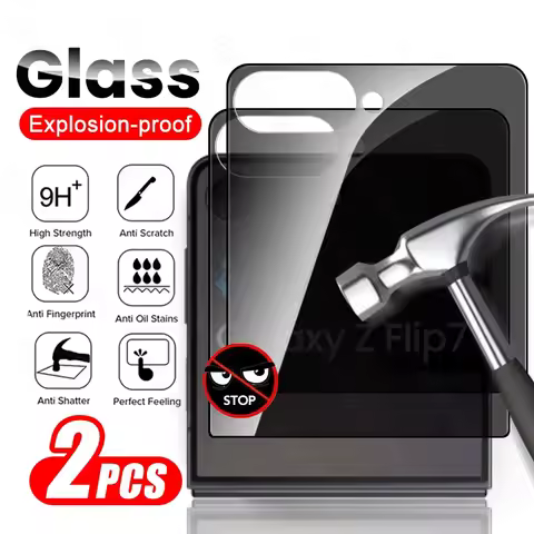 ZFlip7 Glass 2Pcs Privacy Tempered Glasss For Samsung Galaxy Z Flip7 5G Anti-Peep/Spy Full Back Scre