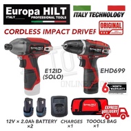 【COMBO SET】EUROPA HILT EHD699 + E12ID 12V CORDLESS DRILL || CORDLESS IMPACT DRIVER