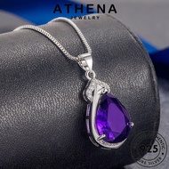 ATHENA JEWELRY Pendant Perak Perempuan Amethyst Silver Accessories Temperament Chain Rantai 925 For Necklace Leher Sterling Korean 純銀項鏈 Women Original N1120