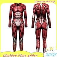 Halloween Men Women Avatar Muscle cos Stage Performance Costume Fun Costume Bodysuit Halloween Men W