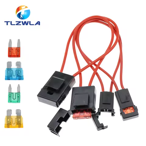 ATC Medium Car fuse Box 18/16AWG Copper Wire 32V Small Fuse Holder with Fuse and Car Blade Fuse 1A 2