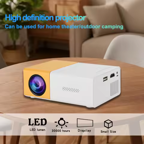 YG300 high-definition projector yellow simple and stylish, handheld projector