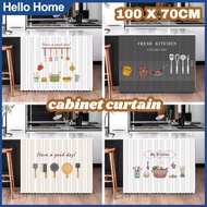 100 X 70CM Cabinet Curtain Kitchen Curtain Dust-proof Sink Langsir Kabinet Langsir Kabinet Dapur Lan