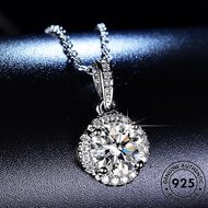 AIFEI JEWELRY Pendant Perempuan Moissanite 925 Women Perak Diamond Round Necklace Rantai Fashion Cha