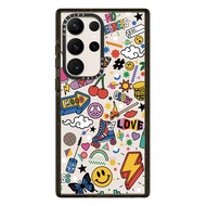 Casetify Colorful Mood Stickers For Samsung Galaxy S24 S23 S22 S21 Plus Ultra Casing Protective Cove