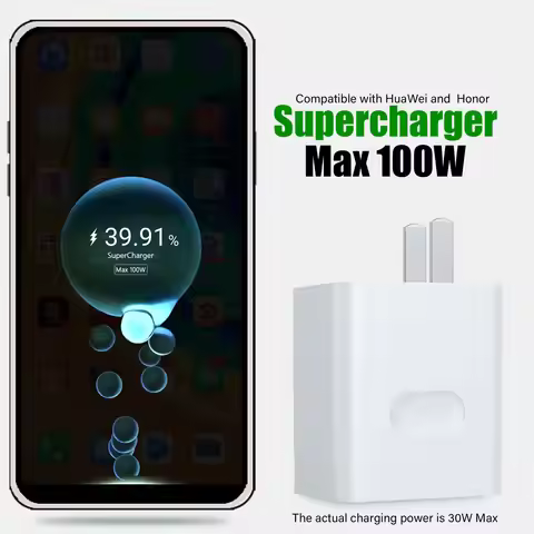 For honor wall charger 100W Max, SuperCharge Power Adapter for Honor 200 X8c Magic 7 90 Pad 9 USB Su