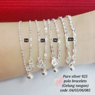 Pure silver 925 Polo Bracelet Anklet Gelang Tangan Gelang Kaki Dewasa 925 银手链脚链