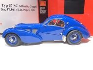 CMC 1/18 Bugatti Atlantic TYP57SC/T57 Sea Blue 1938 Classic Car Rare
