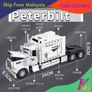 Diecast 1:24 PETERBILT 389 Trailer Head Large American Head Heavy Truck Optimus Prime Metal Collecti