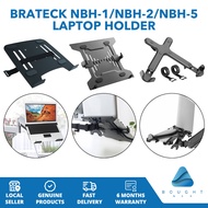 BRATECK NBH-1/2/5 Laptop Holder - VESA 75/100MM, Fits 13"-17", Tray Mount, Ventilation Design
